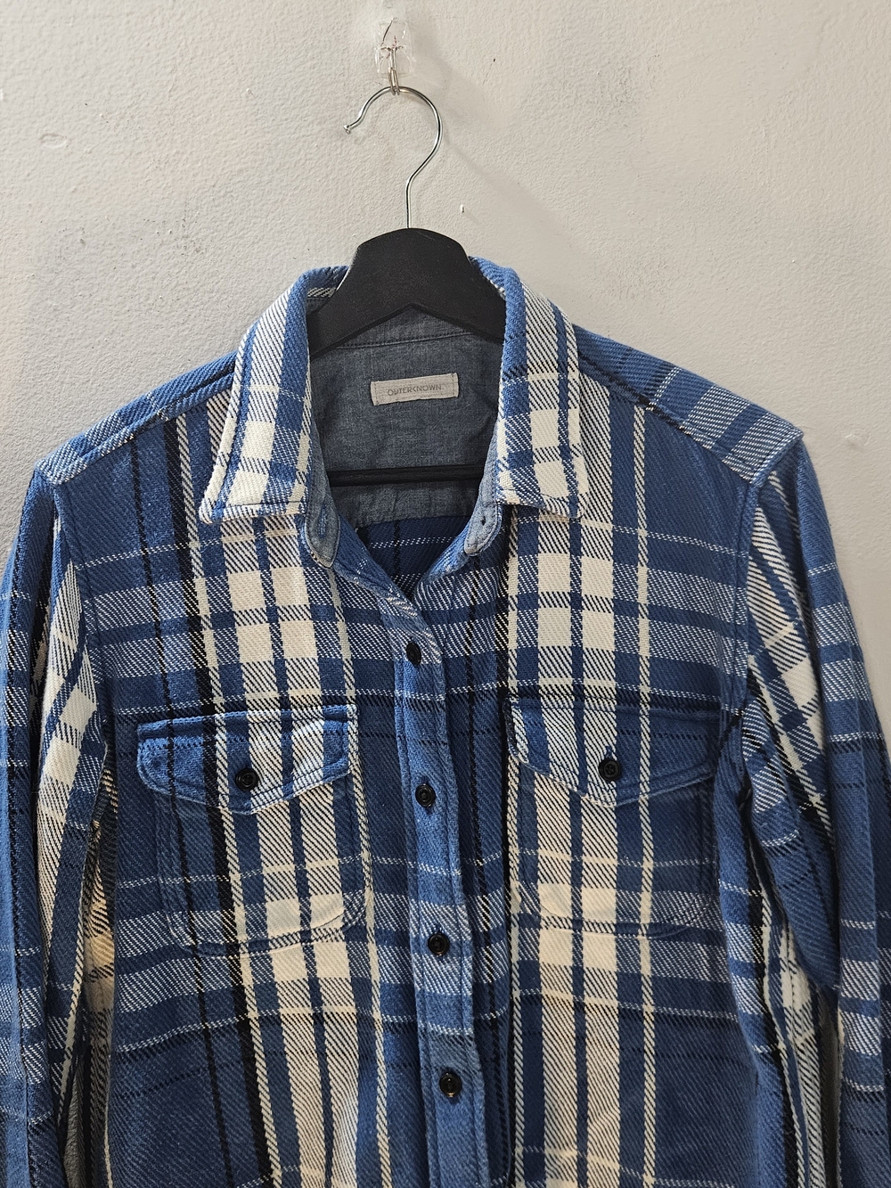 Outerknown Blanket Shirt Blue White - Picture 2 of 6